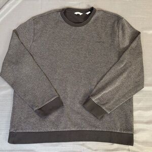 Calvin Klein Grey Long Sleeve Knit Top Logo Crewneck